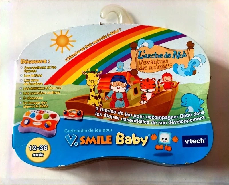 Console éducative Vtech V.Smile Orange Avec 2 Manettes Et Jeu Oui-Oui - Testée Et En Très Bon état