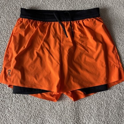 Run On Clouds 3'' Performance 2/1 Shorts Women S Orange Lined Pockets Reflective