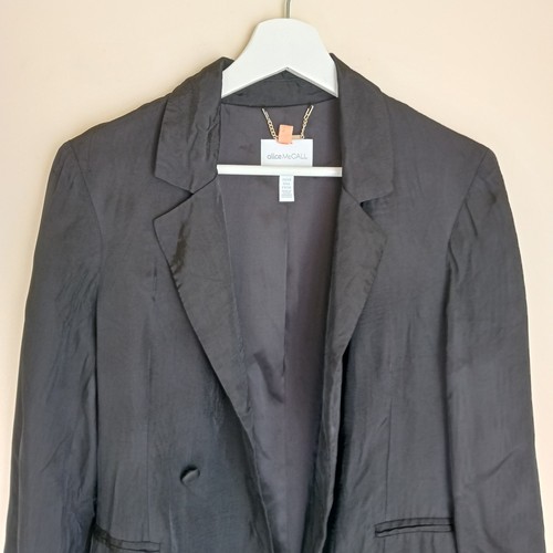 Alice McCall Favour Black Satin Jacket AU10 Classic Designer Formal Blazer - Picture 2 of 17
