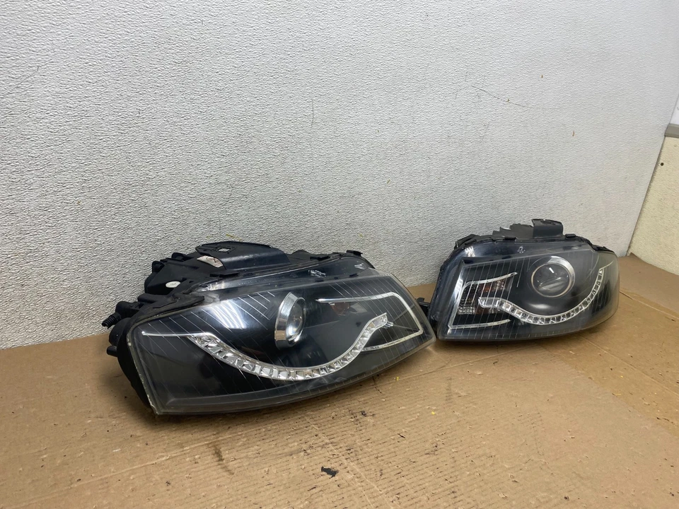 Juego faros LED negros laterales izquierdo+derecho Audi A3 2005 a 2008 R0381 DG Foto 3 de 4