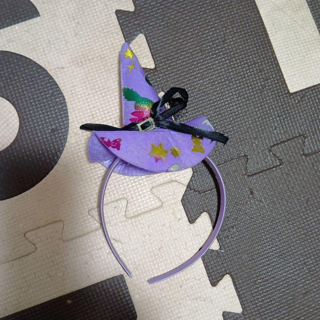 Diadema de sombrero de bruja púrpura para disfraz de Halloween con estrellas ...