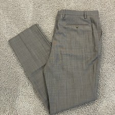 NEW Ralph Lauren Wool Dress Pants Men Big Tall Brown Plaid Unhemmed Waist44