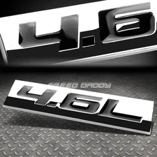 METAL GRILL TRUNK EMBLEM DECAL LOGO TRIM BADGE POLISHED CHROME BLACK 4.6L 4.6 L