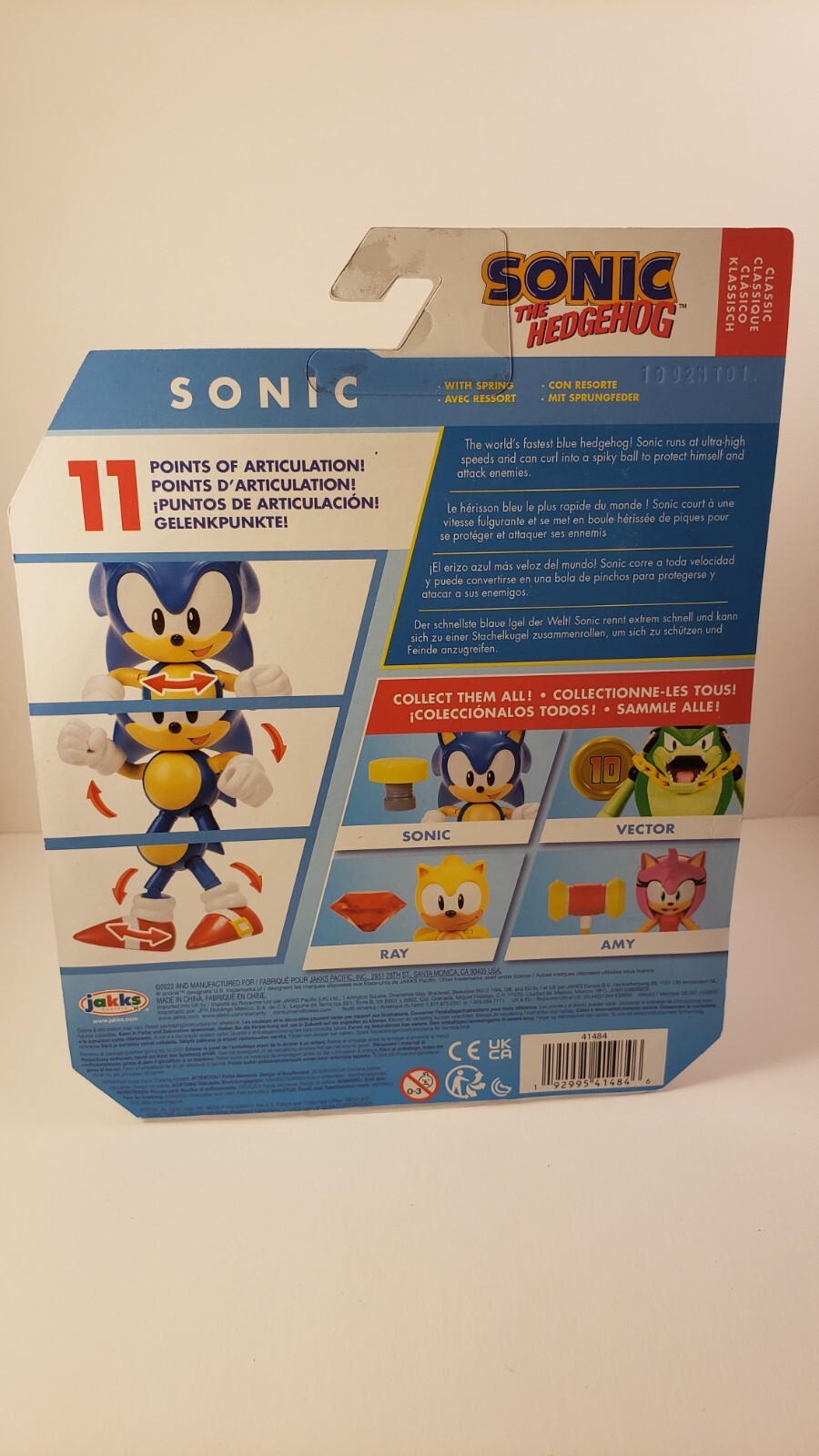 Jakks Pacific Classic Sonic the hedgehog 4" Figure Sonic w/ Yellow ...
