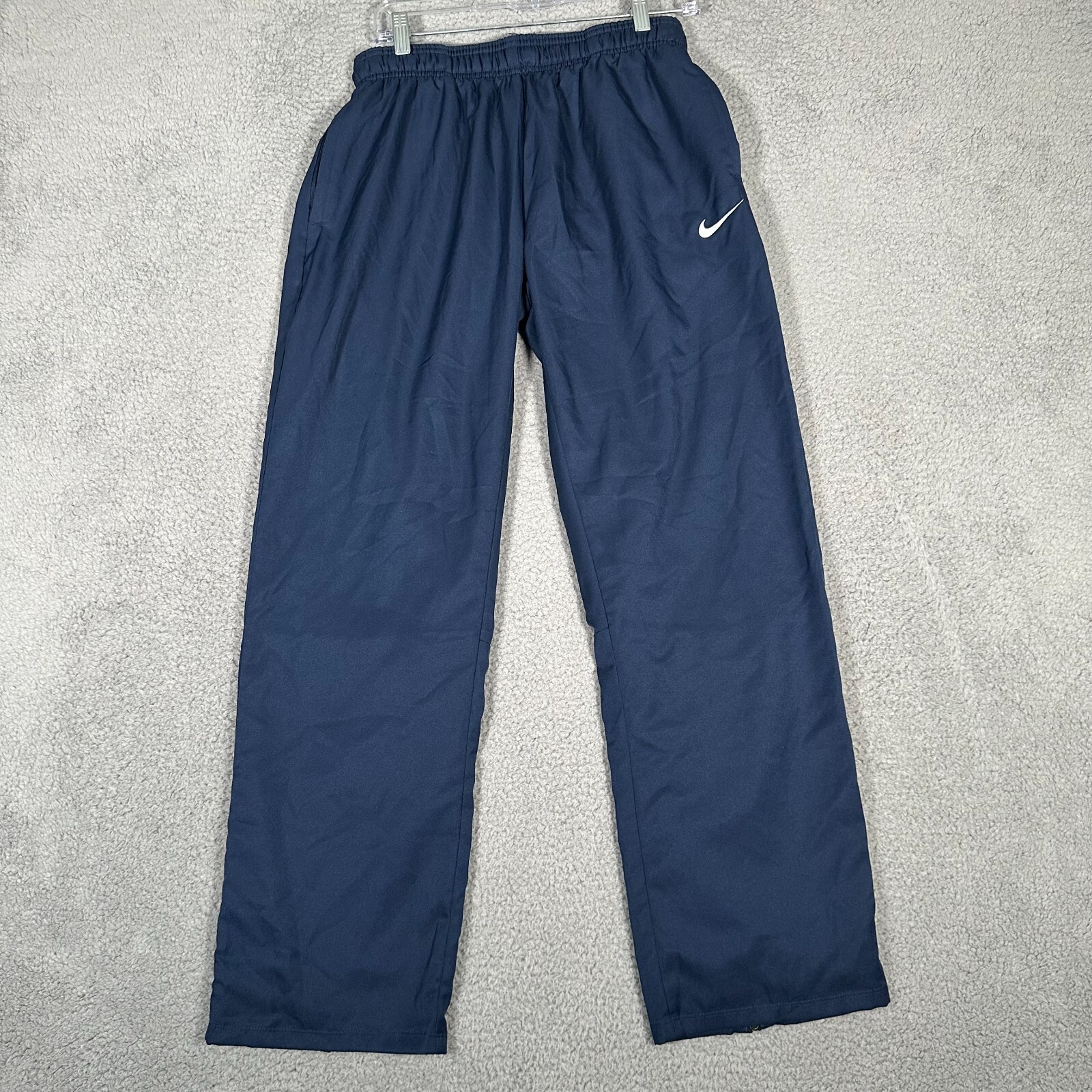Nike Pants Womens Medium Blue Dri-Fit Active Drawstring Lined Training Zip Ankle