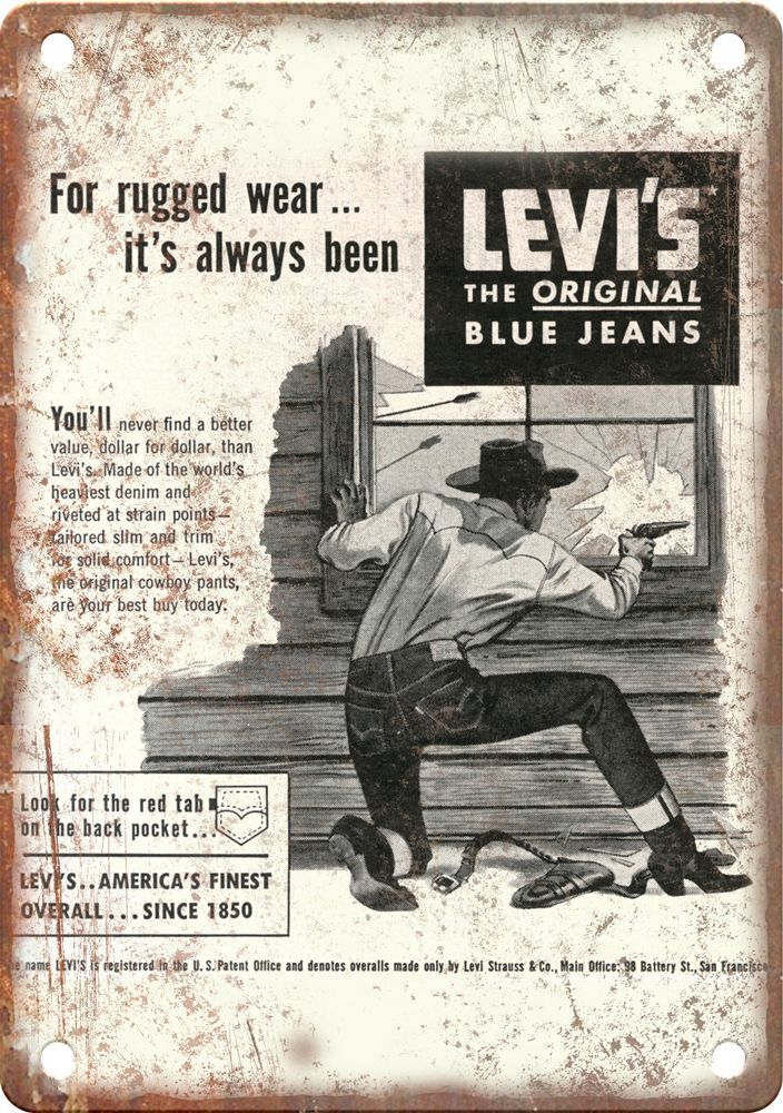 Levis Denim Jeans Vintage Magazine Ad 12