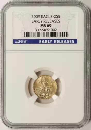 2009 $5 Gold 1/10 oz American Eagle NGC MS69 Early Releases