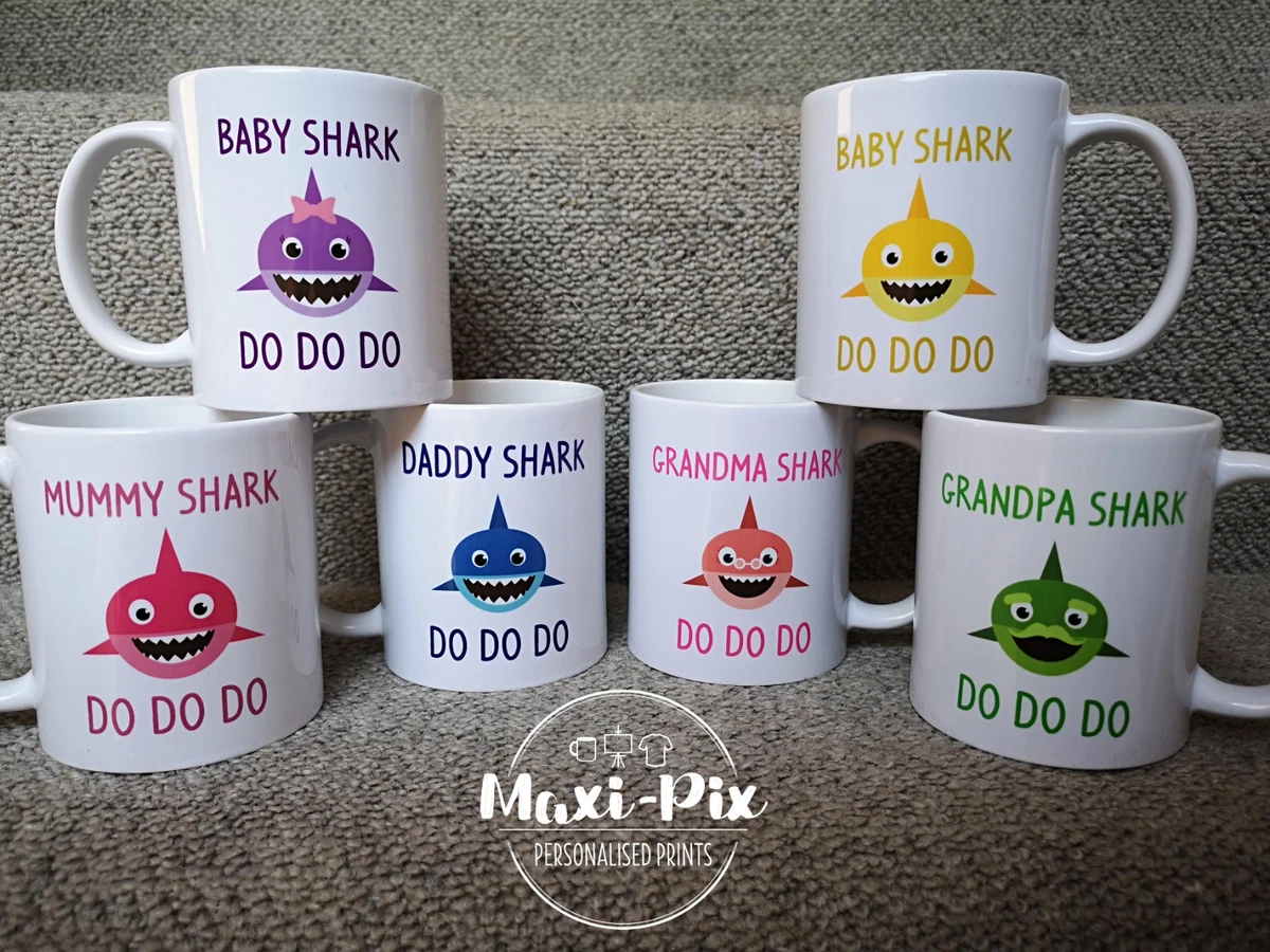 Mummy shark store mug