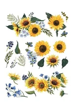 Sunflower Fields - Redesign With Prima Decor Transfer Rub On Furniture Decal