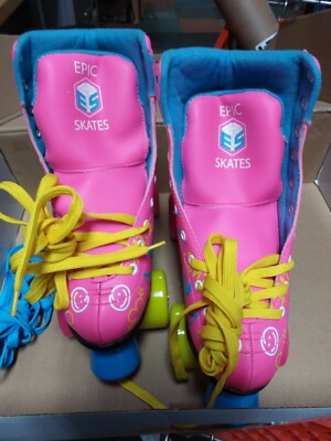Epic Blush High-Top Quad Roller Skates w/ 2 pr of Laces