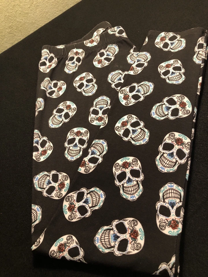 Leggings tobilleros NO LIMITS Juniors talla L (11-13) día de los muertos/cráneo de azúcar Foto 2 de 4