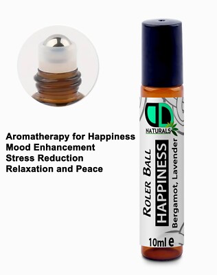 Happiness Blend Ätherisches Öl Roller Ball 10 ml Pulspunkt Rolle Aromatherapie UK