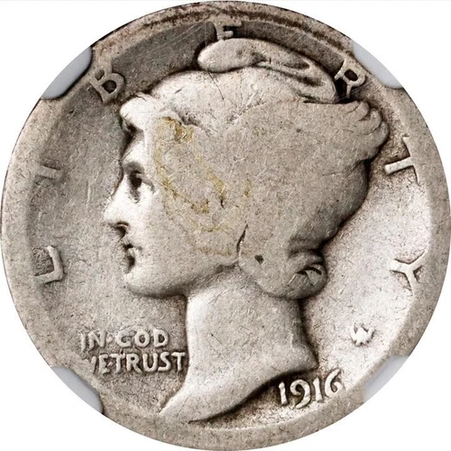 1916-D Mercury Dime NGC AG3 - Key Date