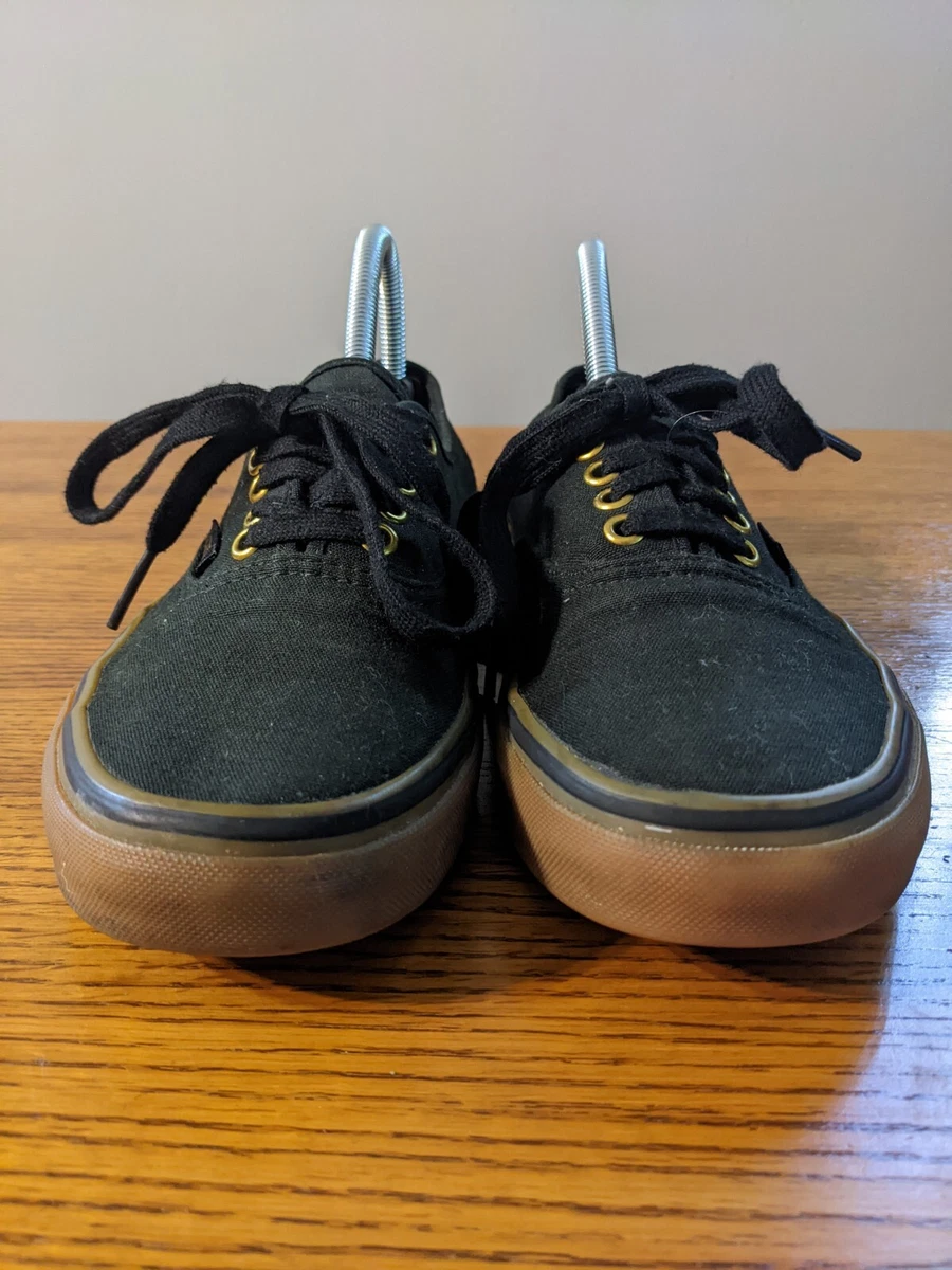 Vans Shoes Mens 7.5 Womens 9 Gum Authentic Black Gold Eyelets