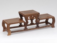 Wenge Wood High Low Art Craft Stand Bonsai Teapot Stone Vase Flower Rack Base