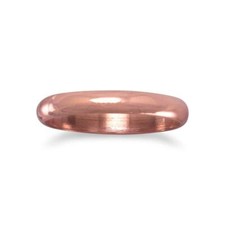 3mm Solid Copper Ring Plain Very Simple Band Mens Womens Unisex Classy