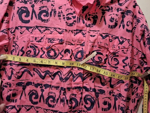 Vintage 90s Aop Panhandle Slim Shirt Mens XL Pink Save By The Bell Style - Picture 9 of 12
