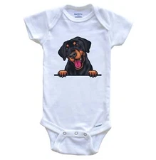 Doberman Pinscher Dog Breed Cute One Piece Baby Bodysuit v2