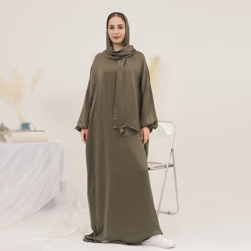 Modest Muslim Islamic Abaya Dress Arab Prayer Robe Turkey Kaftan Ramadan Gown - Picture 34 of 62
