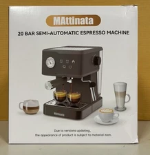 MATTINATA CM1683A Espresso Machine, with Milk Frother and Steamer - Gray