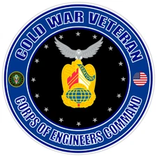 Cold War Veteran Corps of Engineers Command Bumper Sticker Military Decal 5"