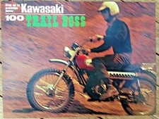 KAWASAKI 100 TRAIL BOSS G4TR BROCHURE 1970 NEW OLD STOCK 4 SIDES