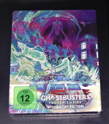 GHOSTBUSTERS FROZEN EMPIRE LIMITIERTE STEELBOOK 4K BLU RAY + BLU RAY NEU & OVP
