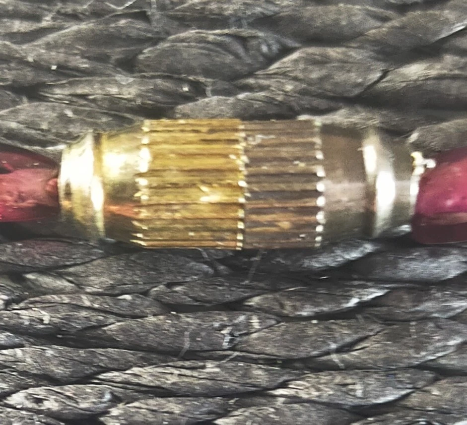 Vintage Genuine Garnet Bead Necklace Screw Clasp 24" Long Necklace - Image 3 of 3