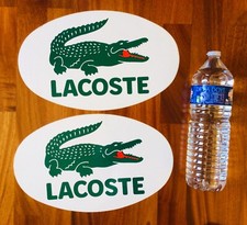 2 GROS Sticker AUTOCOLLANT LACOSTE crocodile TENNIS ROLAND GARROS vintage 80´s 