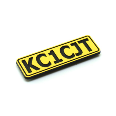 CALL SIGN CALLSIGN BADGE PIN ENGRAVED 1-1/2