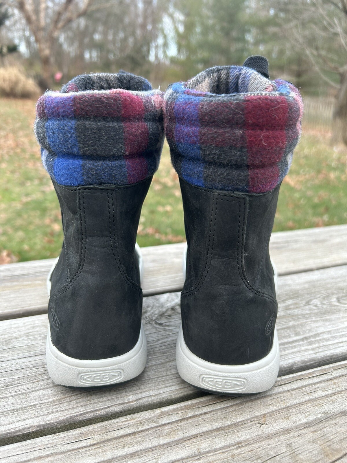 Stivali stringati Keen Elena Mid isolati impermeabili in pelle e quadri 5 5