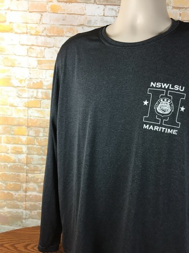 NSW LSU Maritime Camicia Uomo Grigio Manica Lunga Bandiera Taglia Large MV52 - Foto 4 di 12