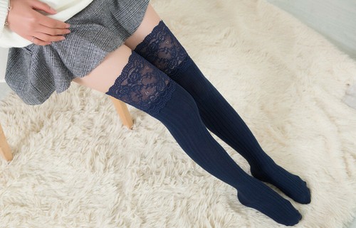 Women Ladies Knit Thigh-High Over the Knee Socks Winter Long Stockings Warm Xmas - Picture 96 of 126