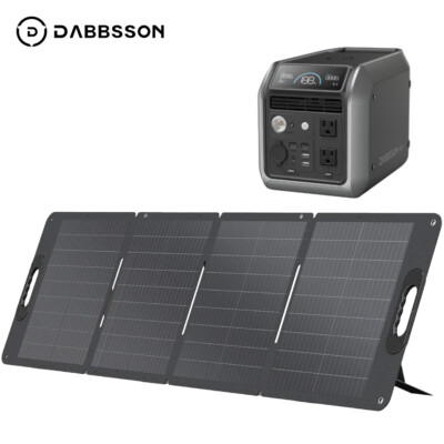 Dabbsson 768Wh 600W Portable Power Station w/ Foldable Solar Panel 120W  Camping