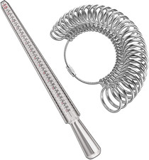 Metal Ring Sizer Guage Mandrel Finger Sizing Measure Stick Standard Jewelry Tool