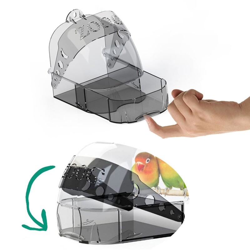 Bird Bath Cage, Pet Hanging Water Bath Tub Bird Cage Accessory for