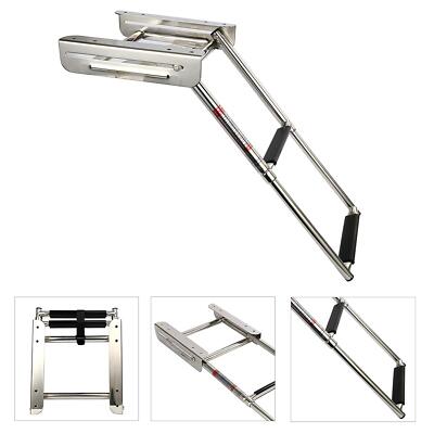 2 Step Pontoon Boat Ladder Telescoping Ladder Under Platform Slide Mount