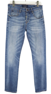 Scotch & Soda Vernon Herrenjeans W30/L32 Slim Fit Knopf Fly Fade Effekt Whisker