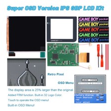 Game Boy Pocket IPS Backlight LCD Screen Kit W/Pre-cut Shell Built-in OSD Menu