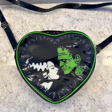 Pre Owned - Rock Rebel Heart Shape Bride Of Frankenstein Crossbody Handbag
