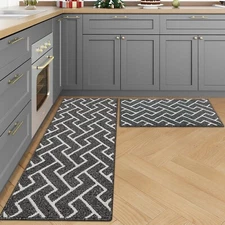 Kitchen Rugs and Mats Sets,Non-Slip 2 Pieces Absorbent