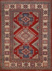 Geometric Kazak Accent Rug Handmade Art Rich Colors, Cultural Heritage 3x4 ft