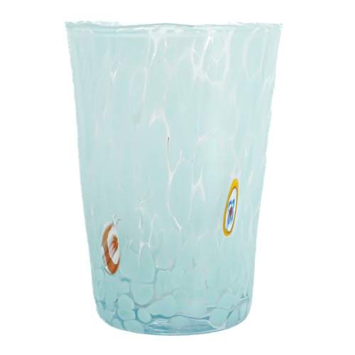Set of Four 4 Murano Glass Drinking Art Tumblers Light Blue Hand Made Millefiori - Picture 5 of 11