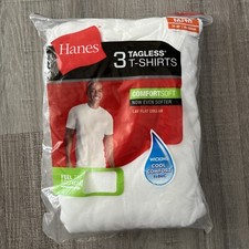 Hanes Mens Crew Neck T-Shirts 3-Pack White Tagless Soft Breathable Medium