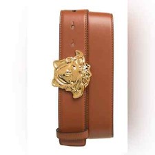  VERSACE Cintura H.40 Vitello Leather Belt Tan 80EU NEW