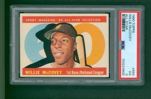 Carta Baseball 1960 Topps - #554 Will McCovey come numero alto, PSA 3 VG - Foto 1 di 2