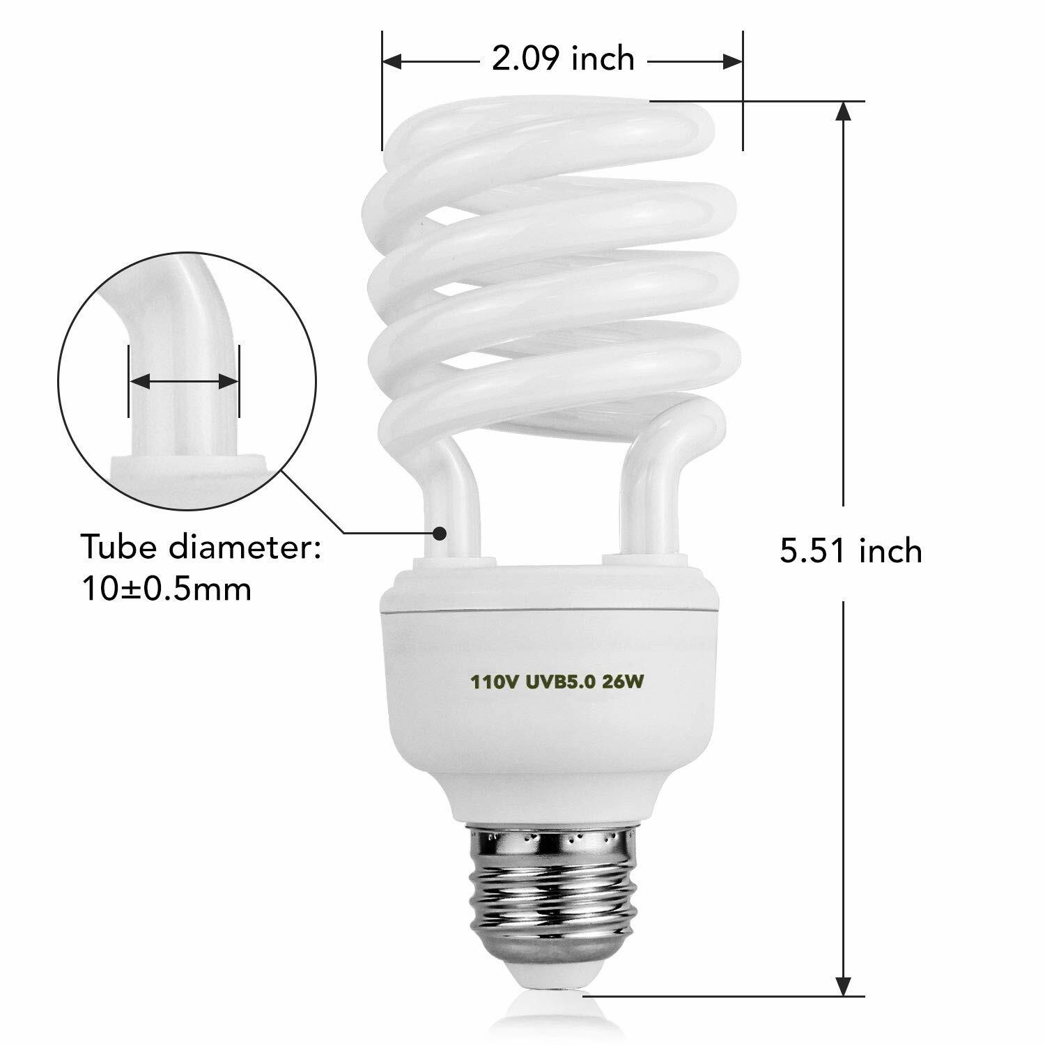 Simple Deluxe 26W Compact Fluorescent Lamp UVB5.0 Reptile Light Bulb for  Reptile 810000173341 | eBay