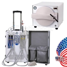 Dental Delivery Unit Turbine Air Compressor Cart /Autoclave Steam Sterilizer 18L
