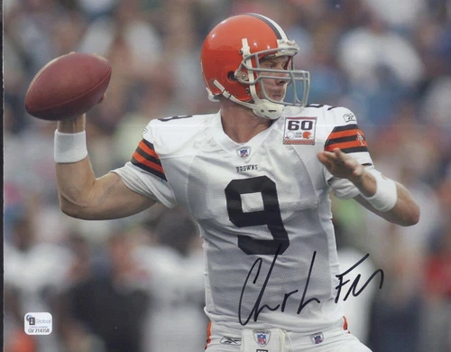 CHARLIE FRYE  BROWNS  SIGNED AUTOGRAPHED 8X10 PHOTO W/ COA