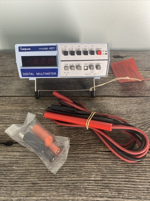 #ad Simpson Model 461 Digital Multimeter With Prongs Untested Sold As Is $25.00